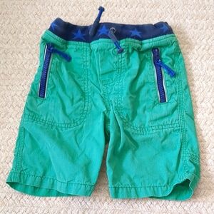 Green Kids Shorts with Blue Accents